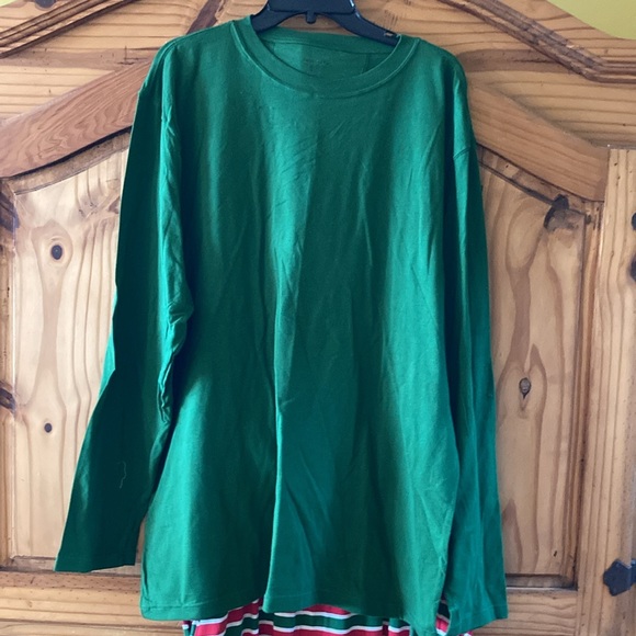 Men Sleepy Time PJs green red long sleeve pajama set size L - Picture 2 of 8